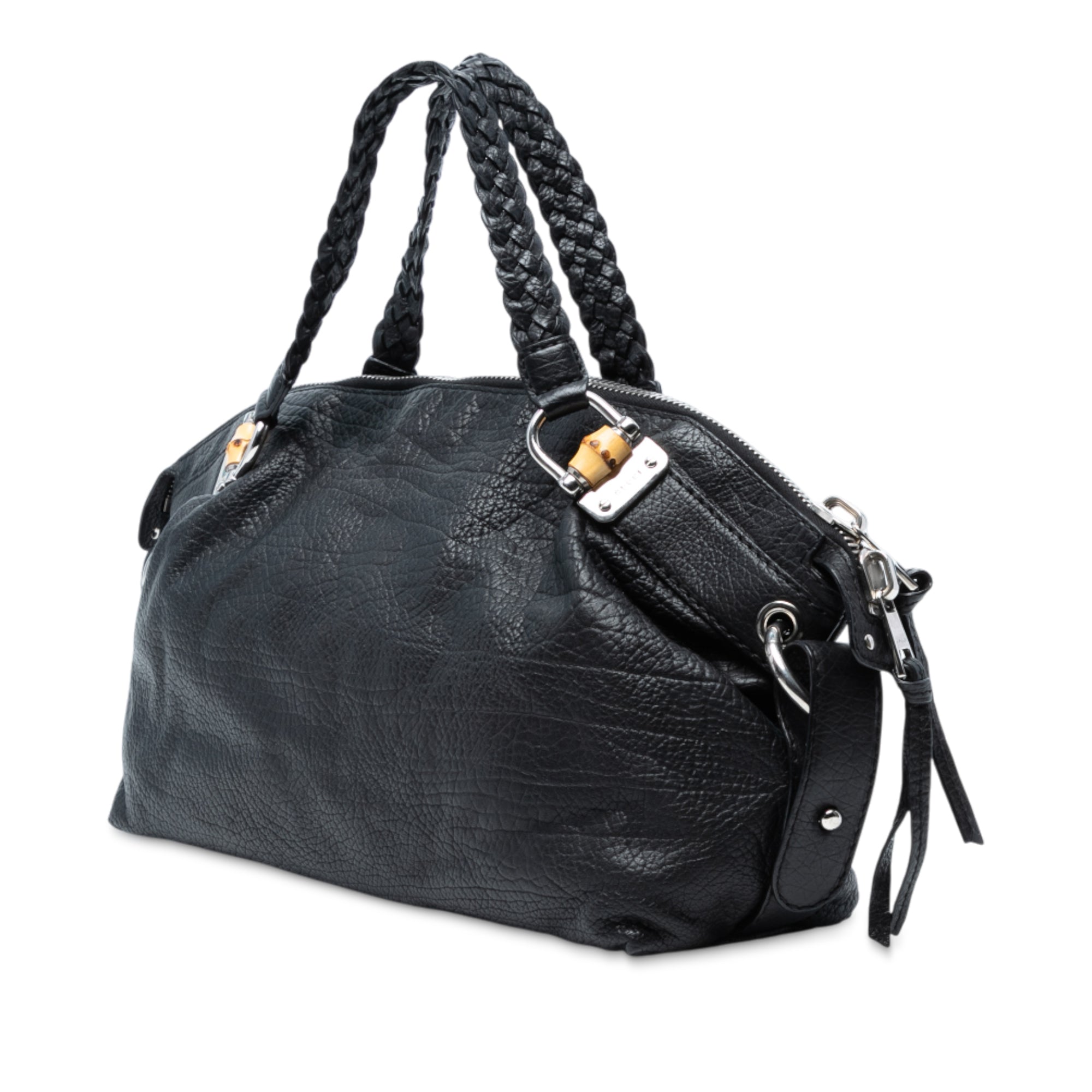 Medium Leather Bamboo Bar Tote