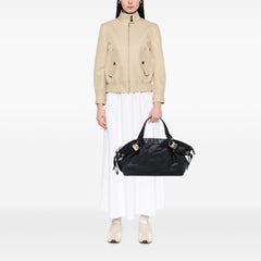 Medium Leather Bamboo Bar Tote