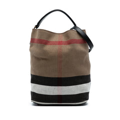 Medium Mega Check Canvas Ashby Bucket Bag