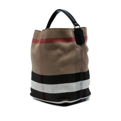 Medium Mega Check Canvas Ashby Bucket Bag