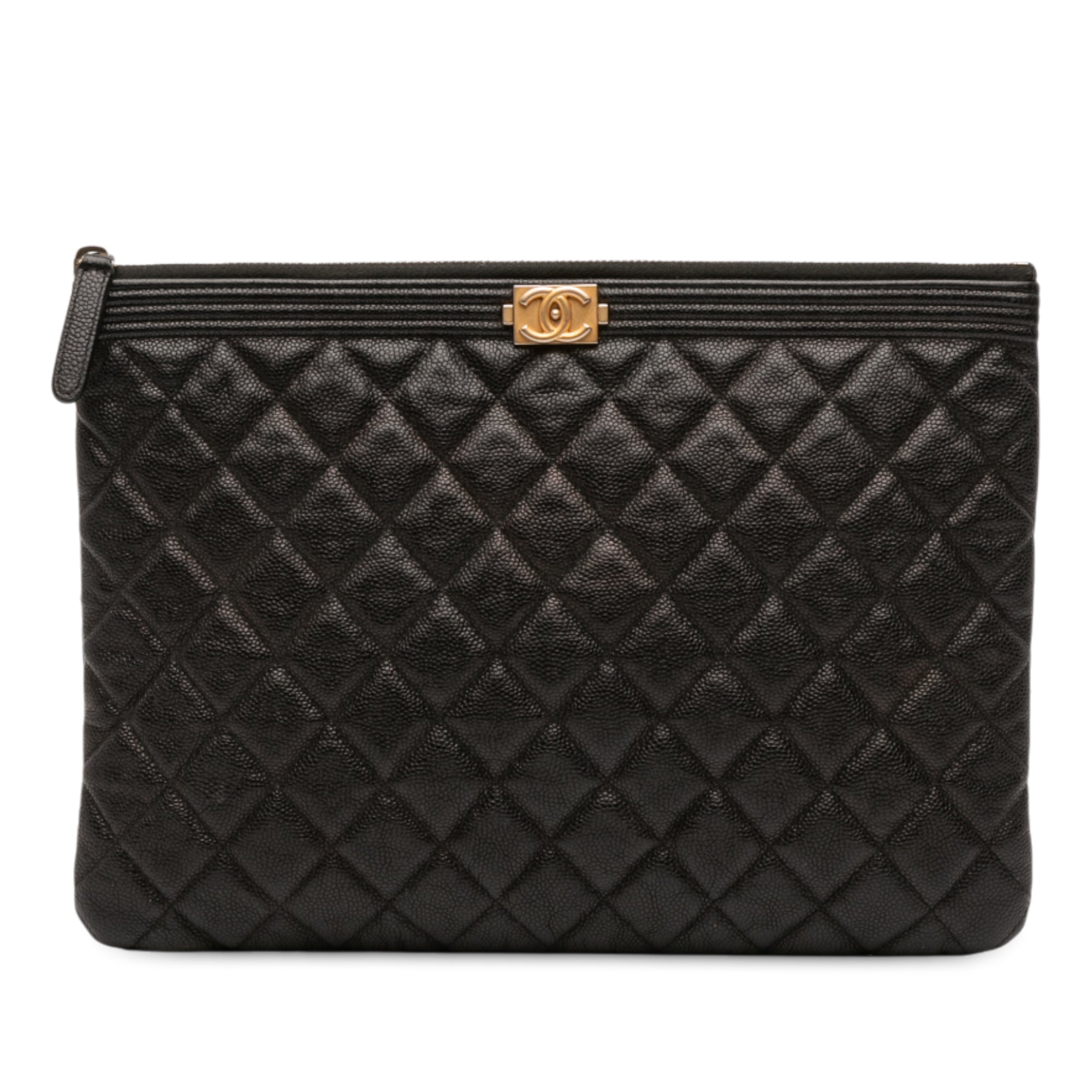 Medium Quilted Caviar Boy O Case Clutch
