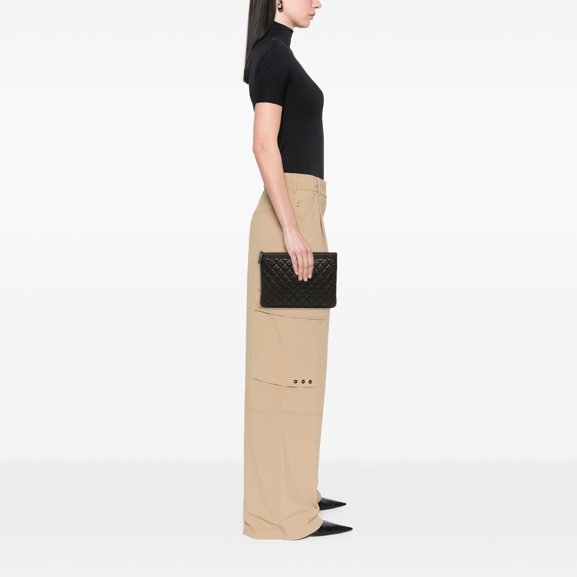 Medium Quilted Caviar Boy O Case Clutch