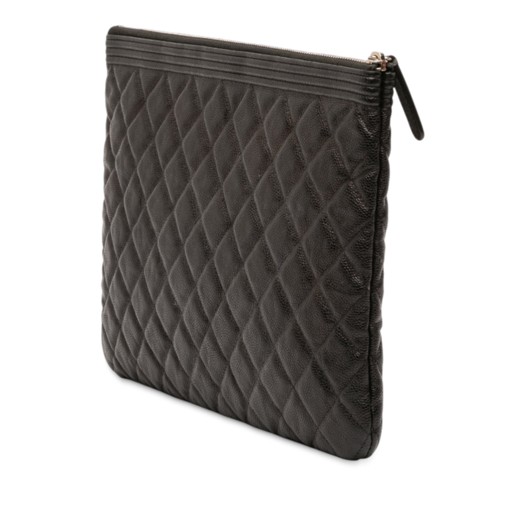 Medium Quilted Caviar Boy O Case Clutch