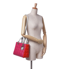 Medium Tricolor Lambskin Cannage Lady Dior