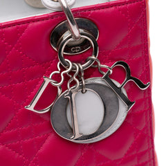 Medium Tricolor Lambskin Cannage Lady Dior