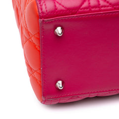 Medium Tricolor Lambskin Cannage Lady Dior