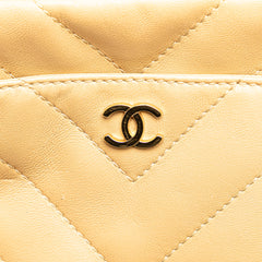 CC Chevron Quilted Lambskin Chain Shoulder Bag