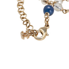 Gold Plated Faux Pearl Beaded CC Bracelet
