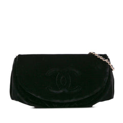 CC Velvet Half Moon Wallet on Chain