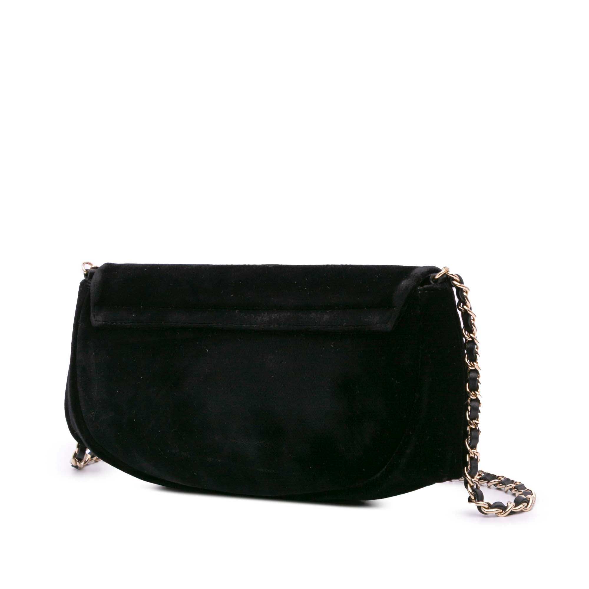 CC Velvet Half Moon Wallet on Chain