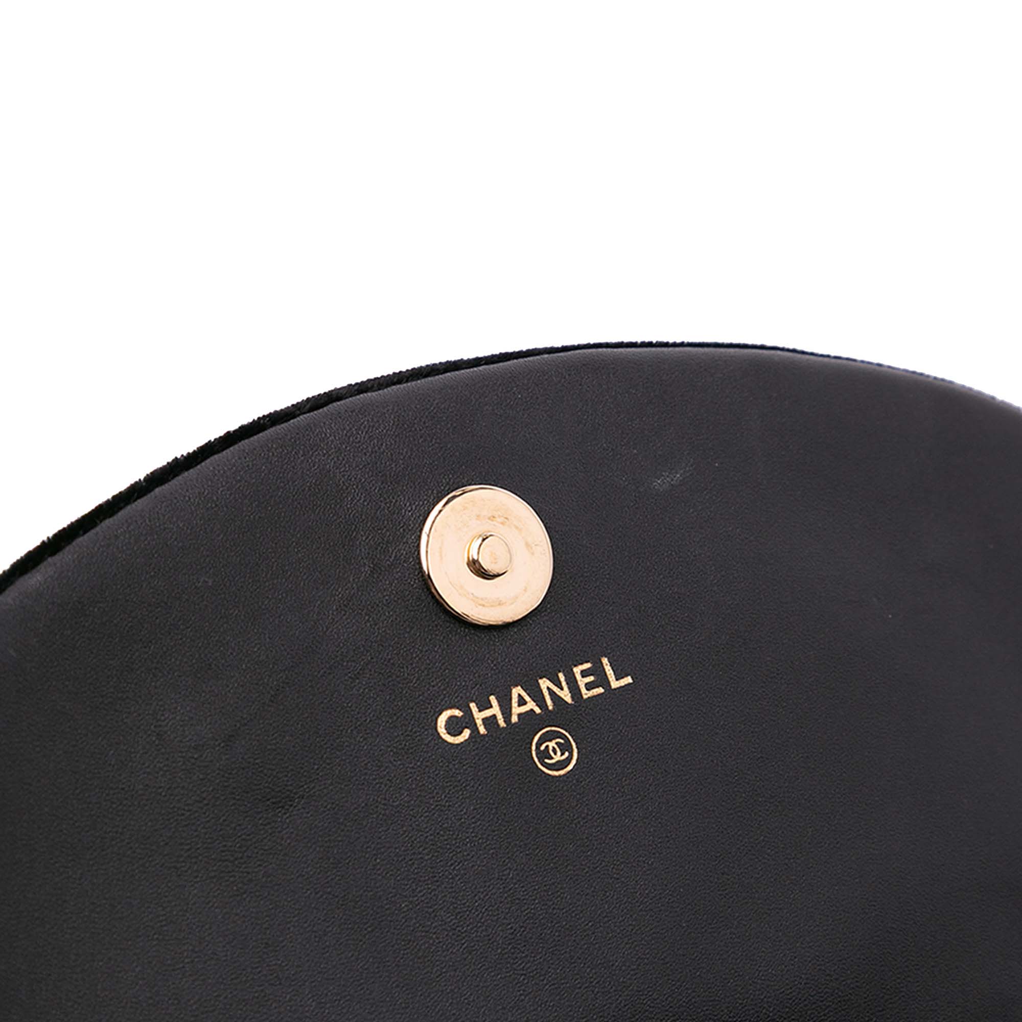 CC Velvet Half Moon Wallet on Chain