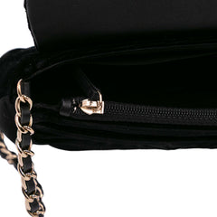 CC Velvet Half Moon Wallet on Chain