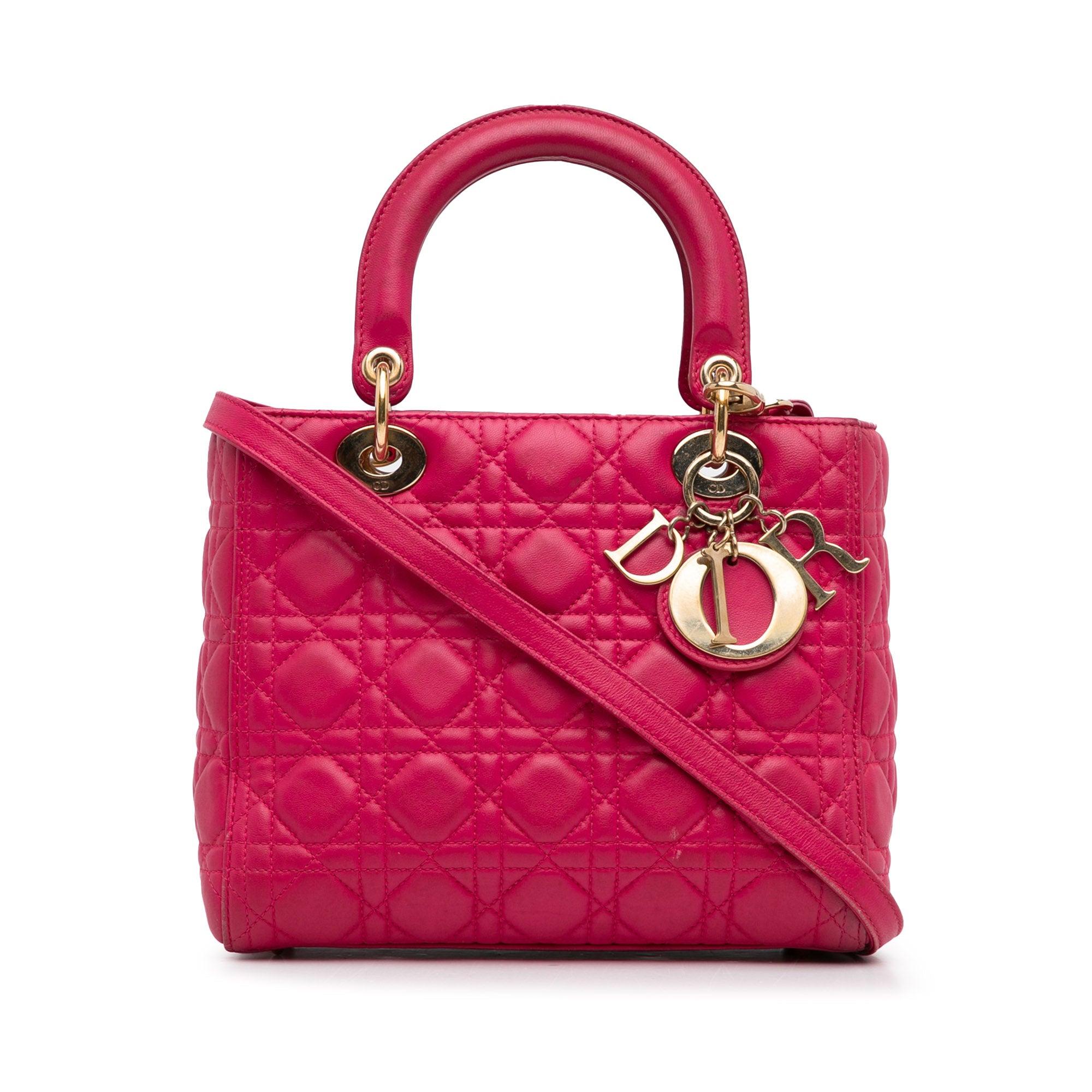 Medium Lambskin Cannage Lady Dior