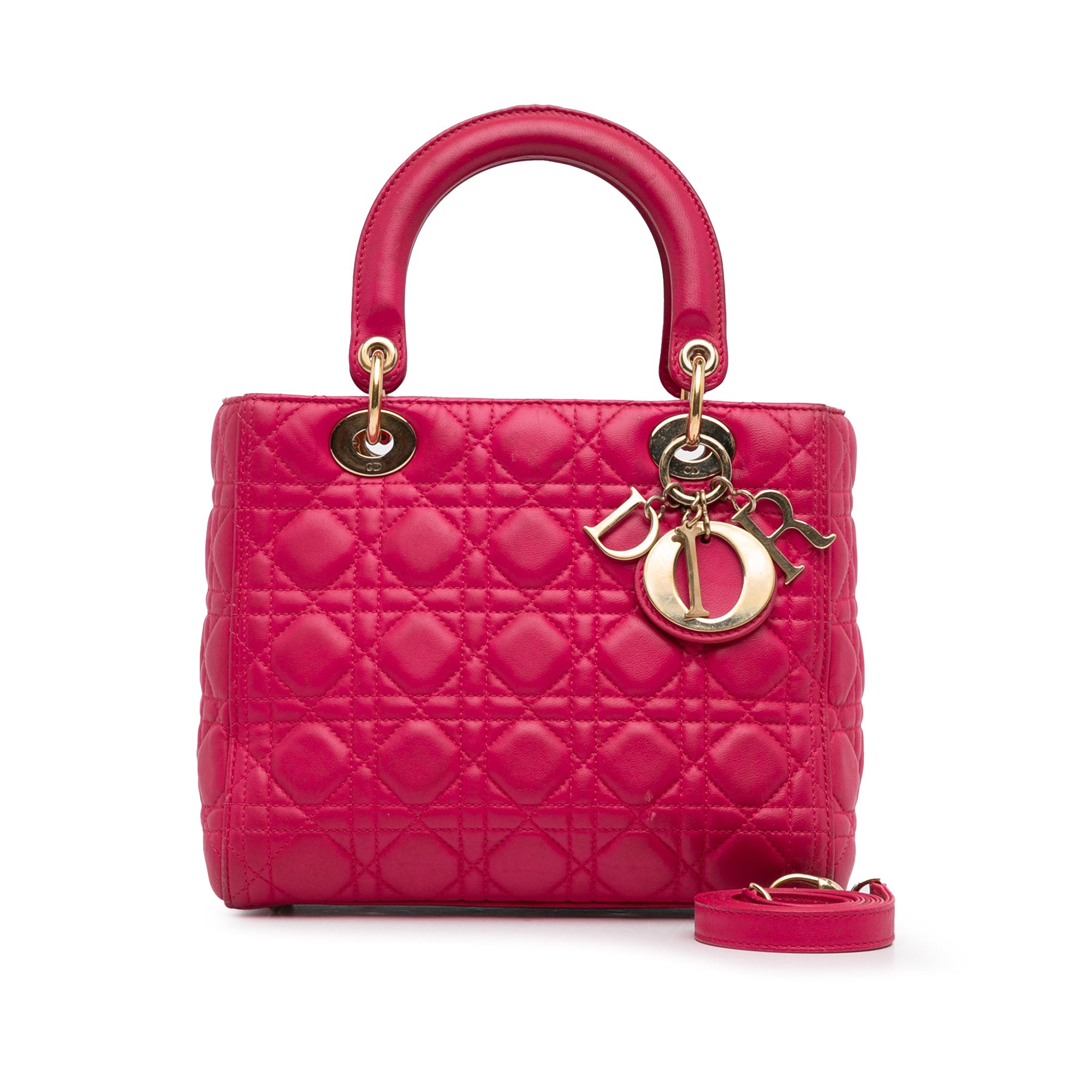 Medium Lambskin Cannage Lady Dior