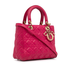 Medium Lambskin Cannage Lady Dior