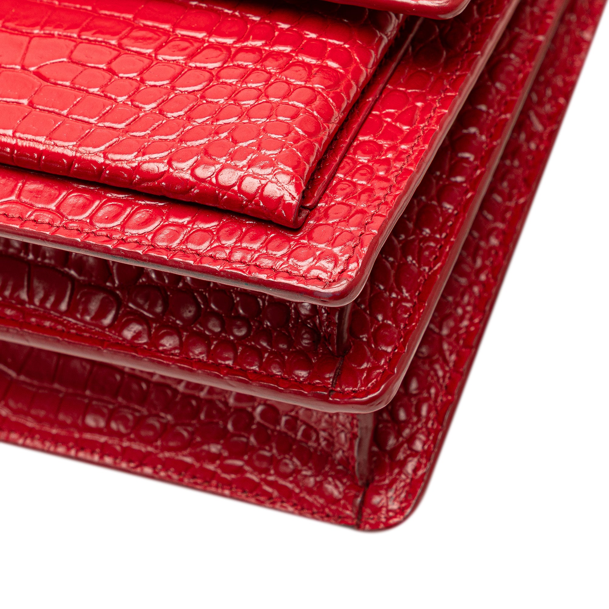 Medium Croc Embossed Leather Sunset Crossbody