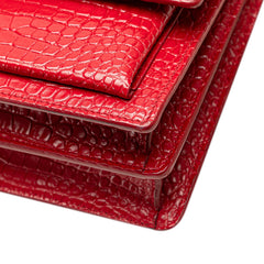Medium Croc Embossed Leather Sunset Crossbody