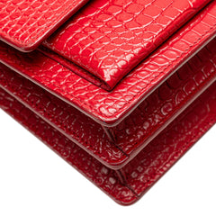 Medium Croc Embossed Leather Sunset Crossbody
