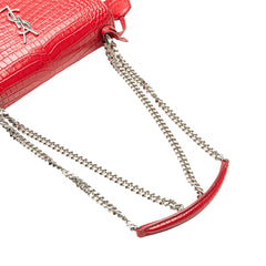 Medium Croc Embossed Leather Sunset Crossbody