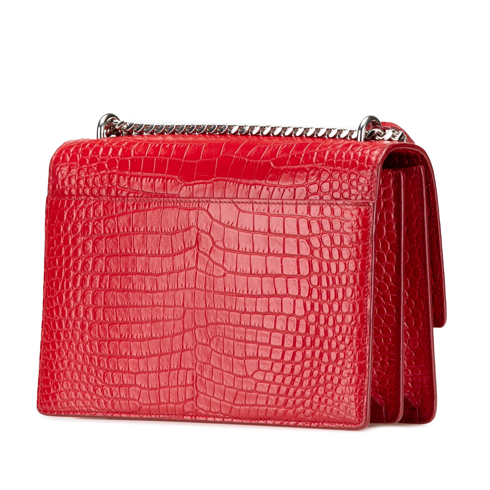 Medium Croc Embossed Leather Sunset Crossbody