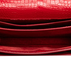 Medium Croc Embossed Leather Sunset Crossbody