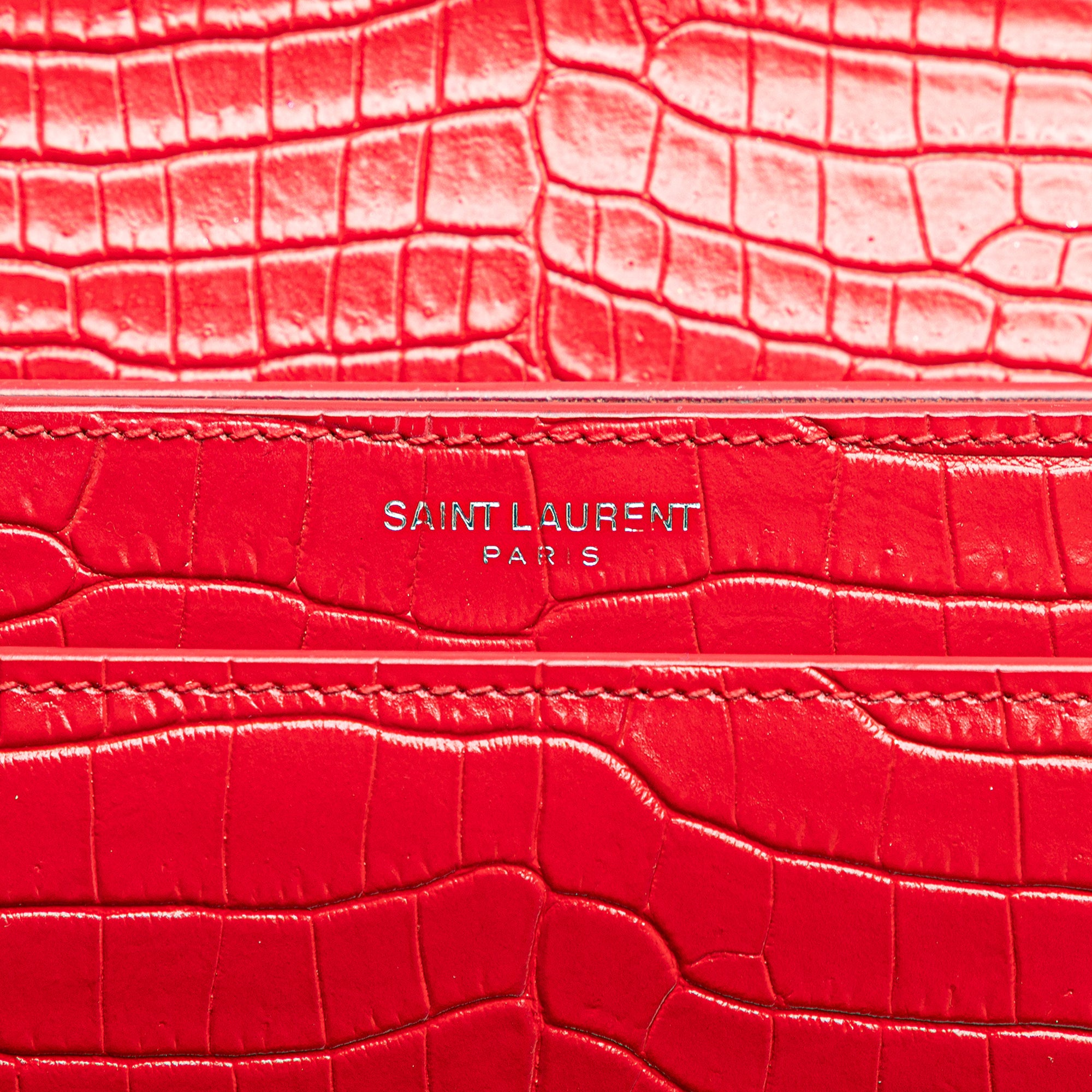 Medium Croc Embossed Leather Sunset Crossbody