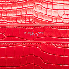 Medium Croc Embossed Leather Sunset Crossbody