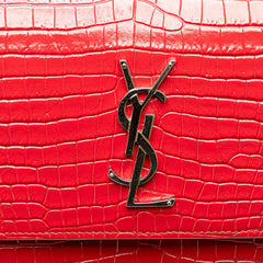 Medium Croc Embossed Leather Sunset Crossbody
