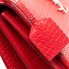 Medium Croc Embossed Leather Sunset Crossbody