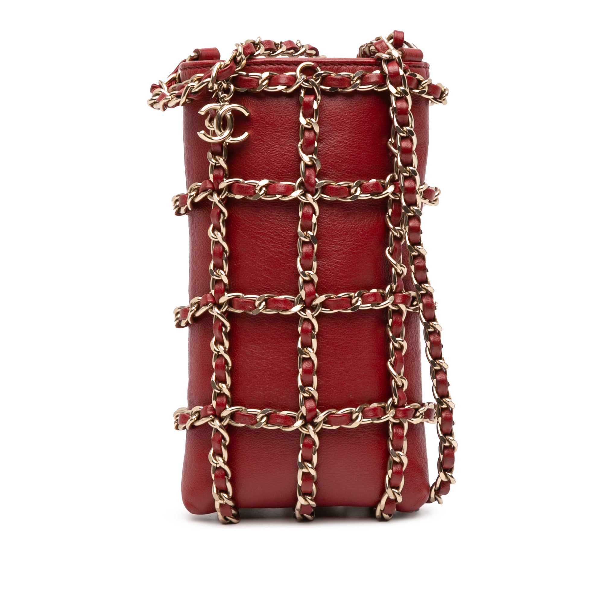 Lambskin Tech Me Out Clutch With Chain