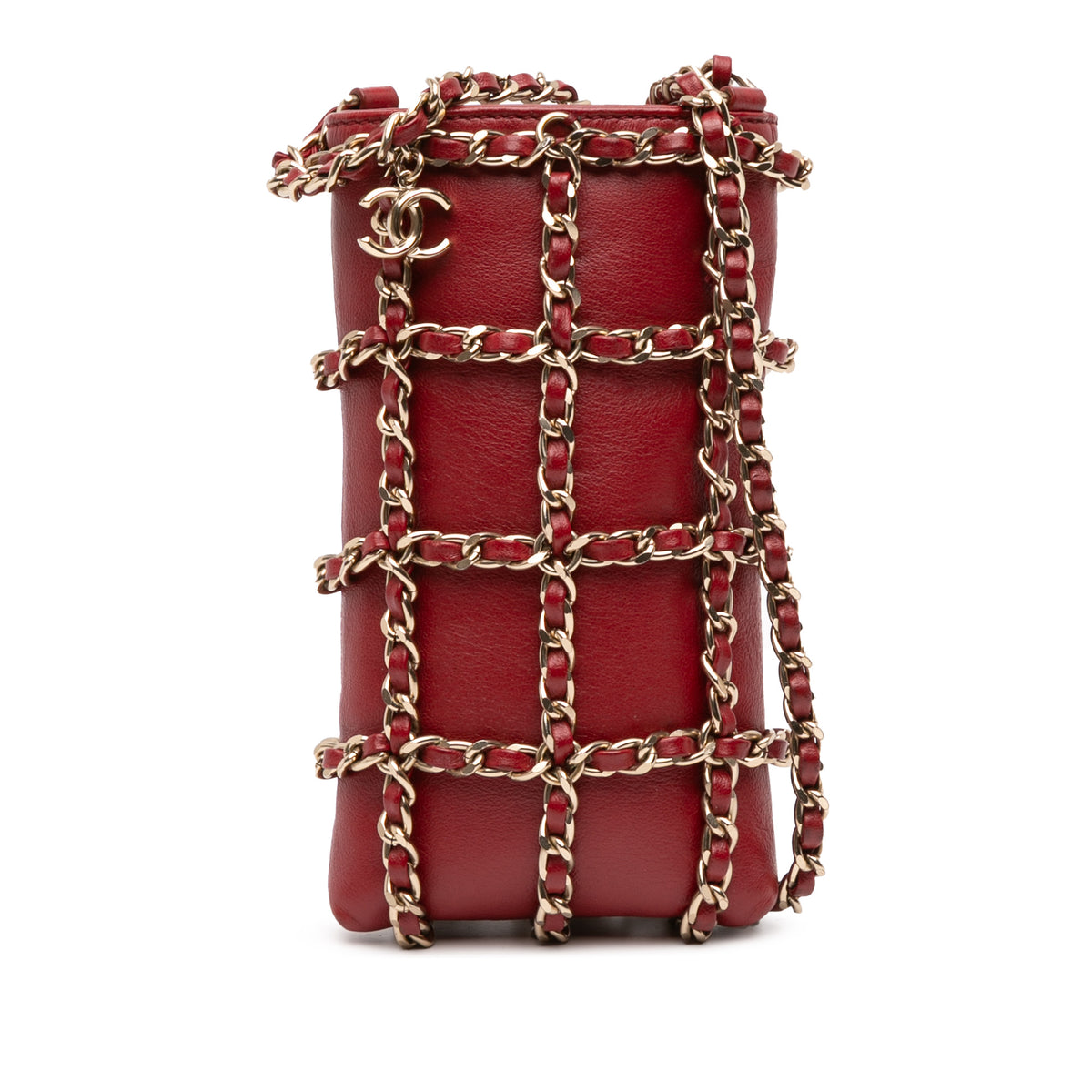 Lambskin Tech Me Out Clutch With Chain