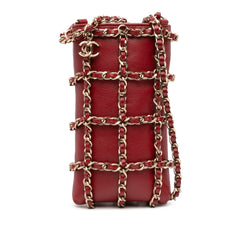 Lambskin Tech Me Out Clutch With Chain