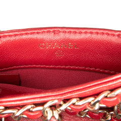 Lambskin Tech Me Out Clutch With Chain