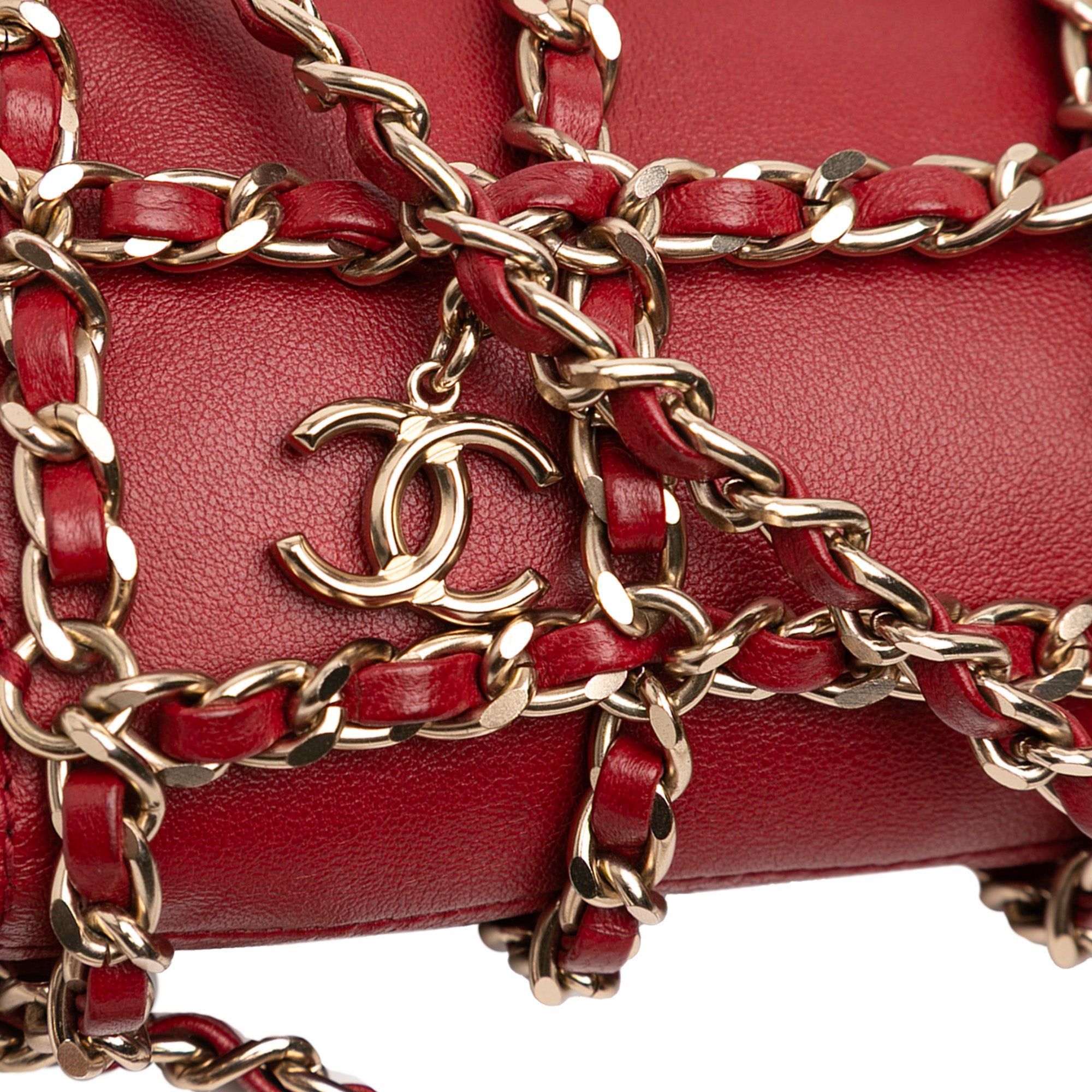 Lambskin Tech Me Out Clutch With Chain