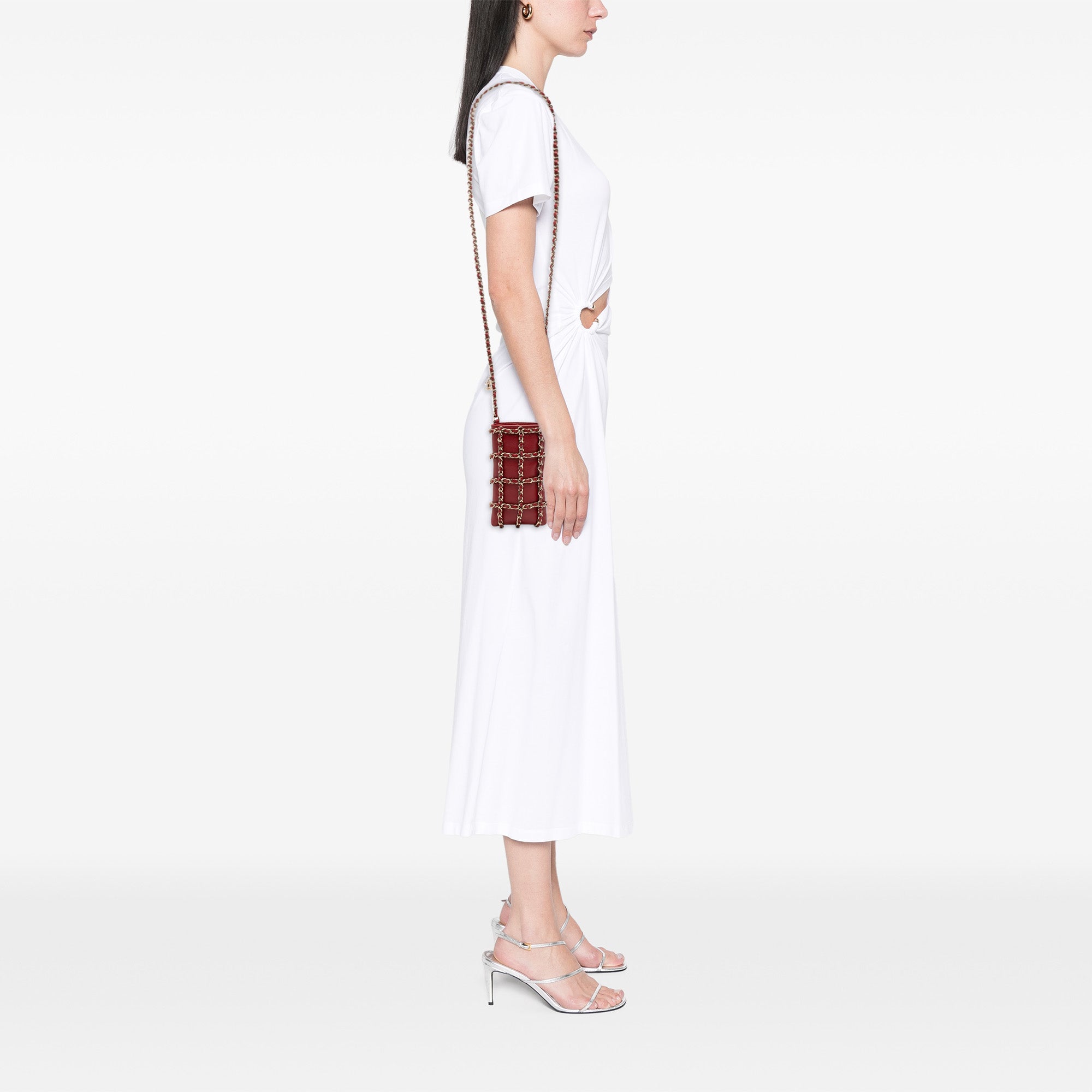 Lambskin Tech Me Out Clutch With Chain