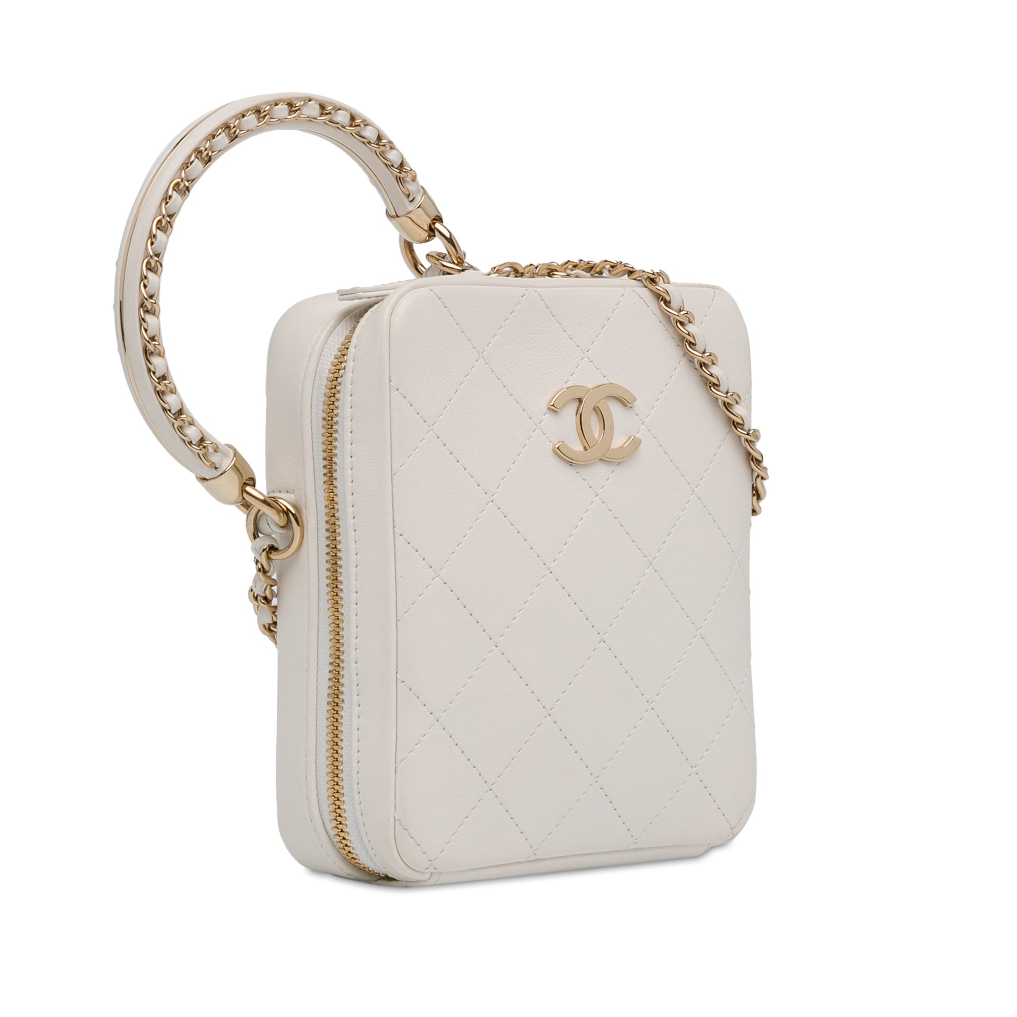 CC Lambskin Round Handle Camera Case