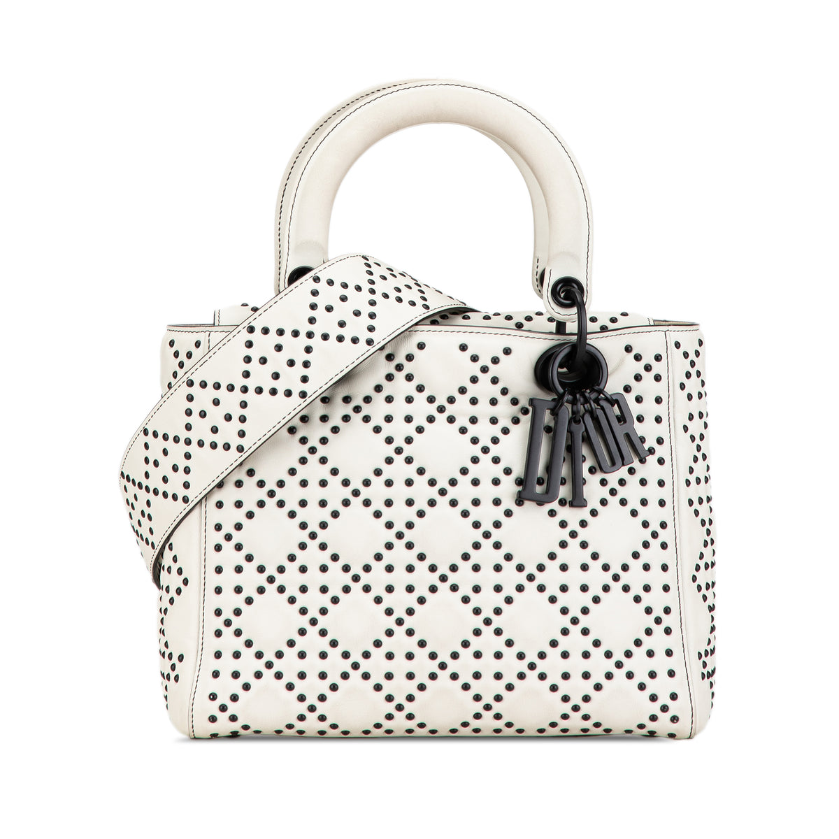 Medium Calfskin Studded Lady Dior