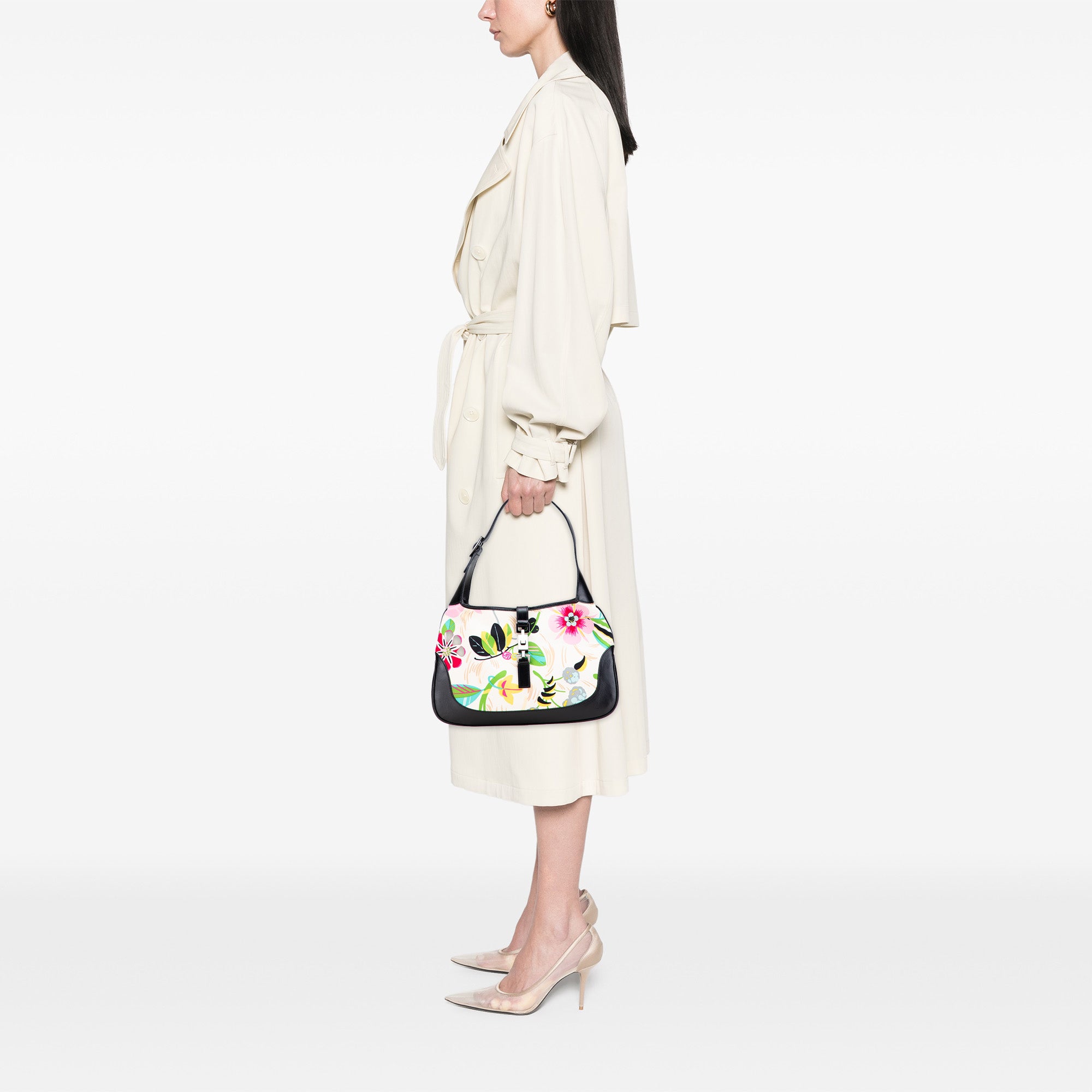 Printed Canvas Floral Jackie Shoulder Bag