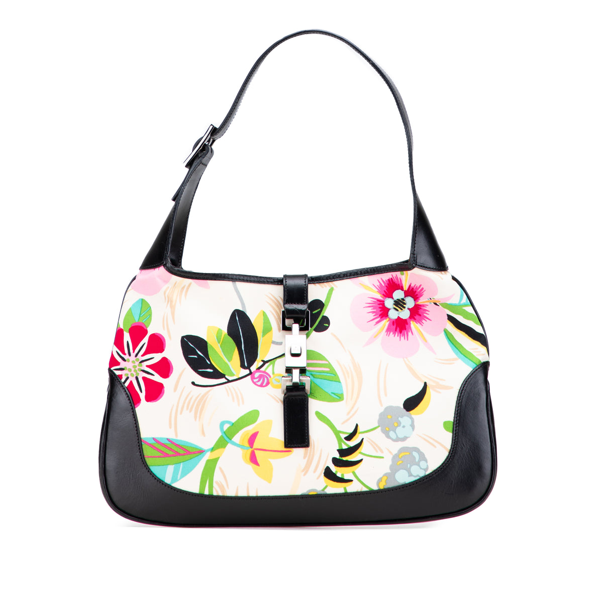 Printed Canvas Floral Jackie Shoulder Bag