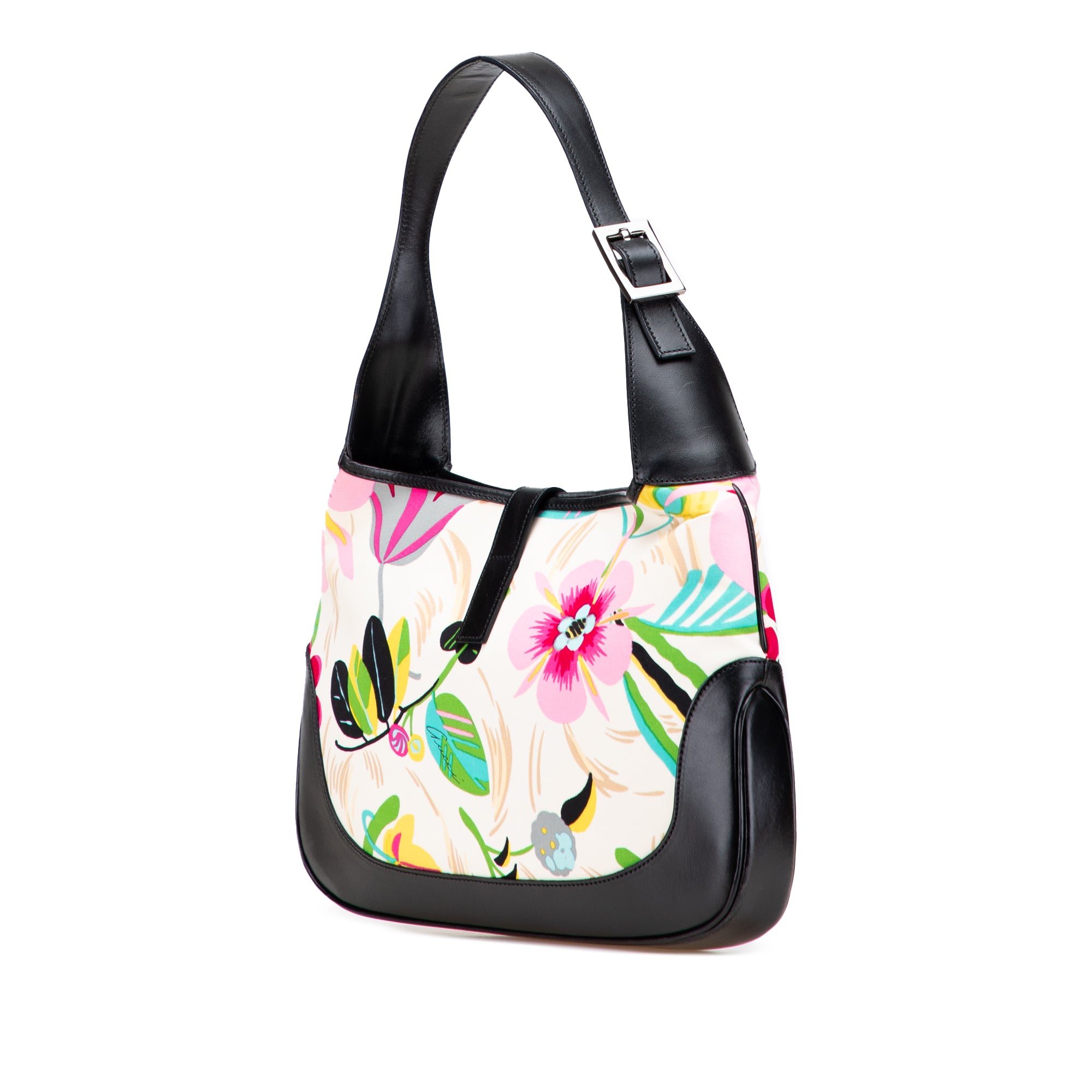 Printed Canvas Floral Jackie Shoulder Bag