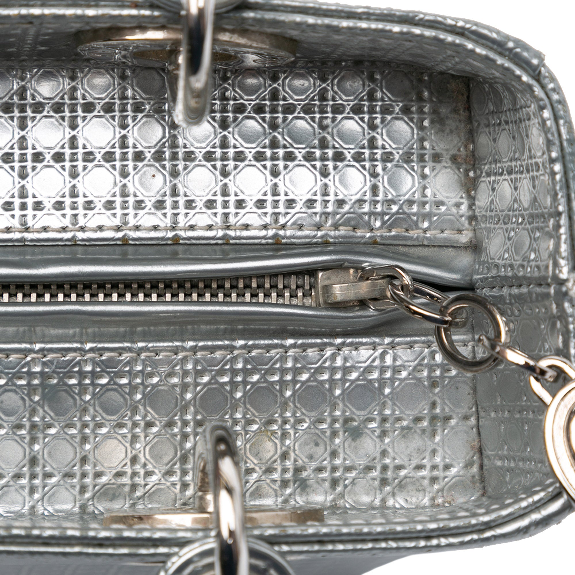 Medium Metallic Patent Microcannage Lady Dior
