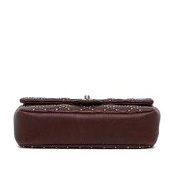 Medium Washed Lambskin Studded Metal Beauty Flap