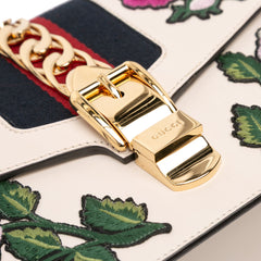 Small Floral Embroidered Leather Sylvie Satchel