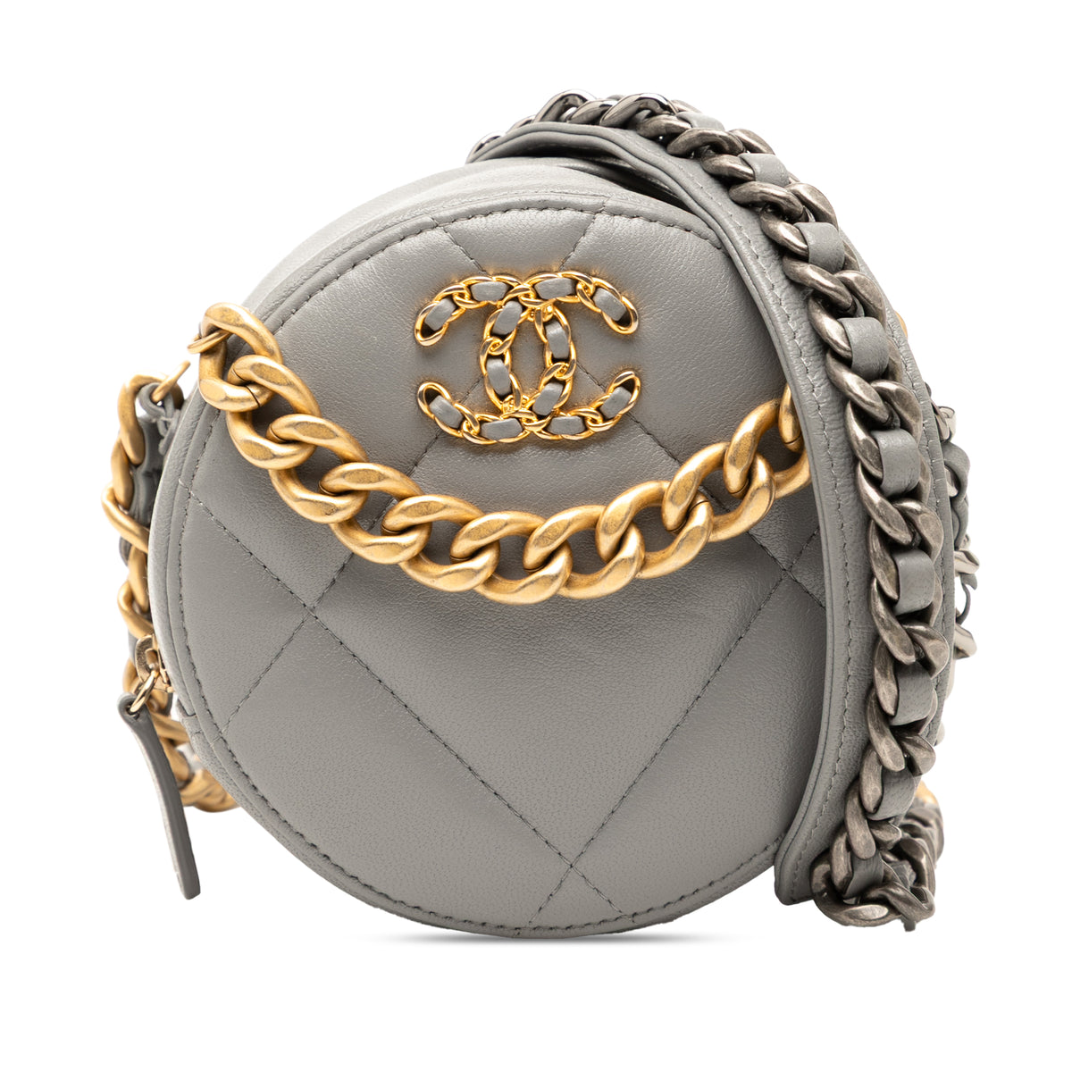 Lambskin 19 Round Clutch with Chain