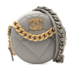 Lambskin 19 Round Clutch with Chain