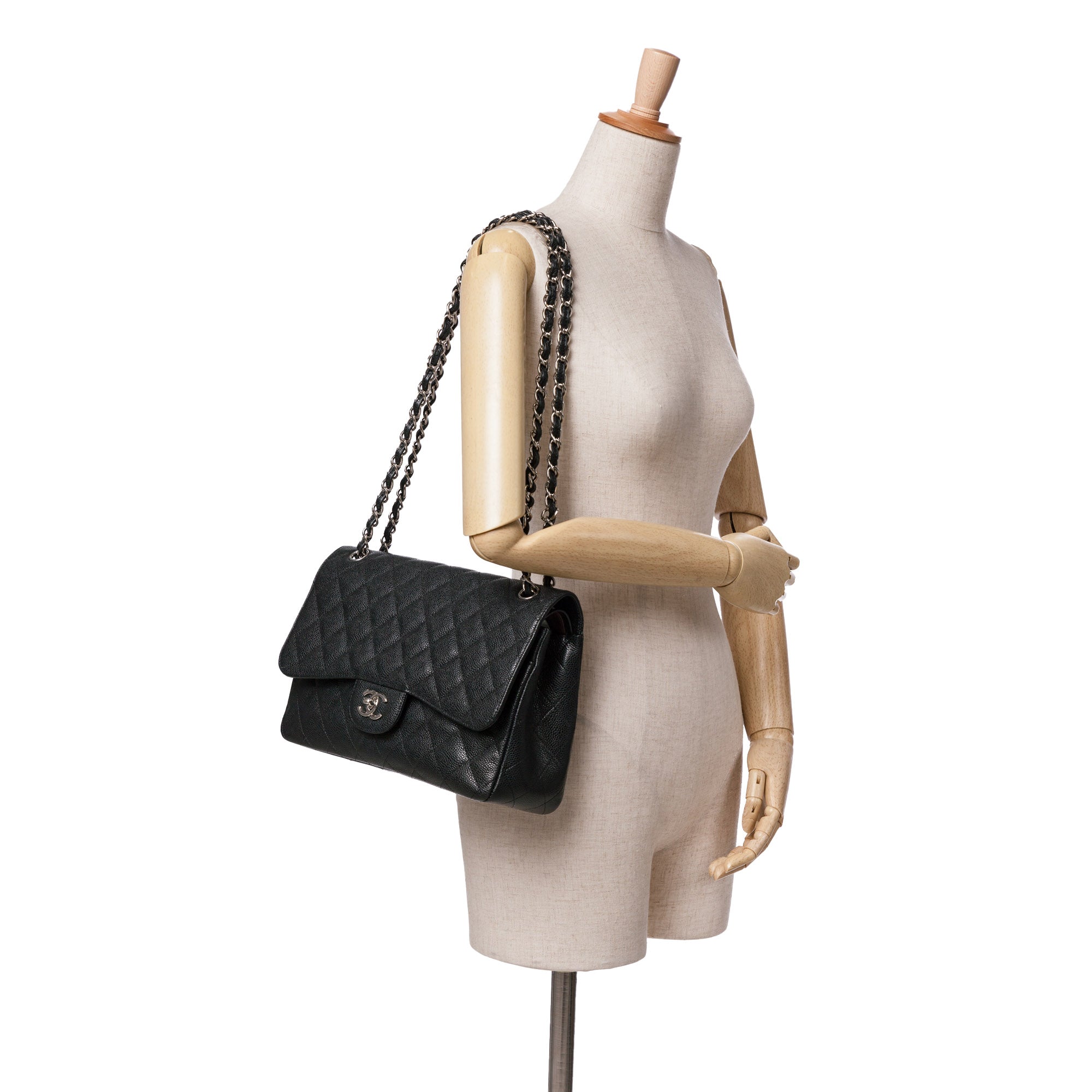 Jumbo Classic Caviar Double Flap