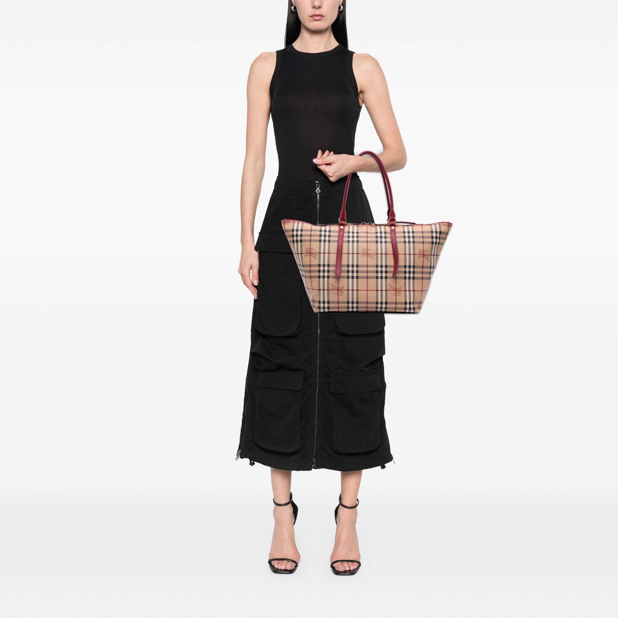 Small Haymarket Check Coated Canvas Salisbury Tote