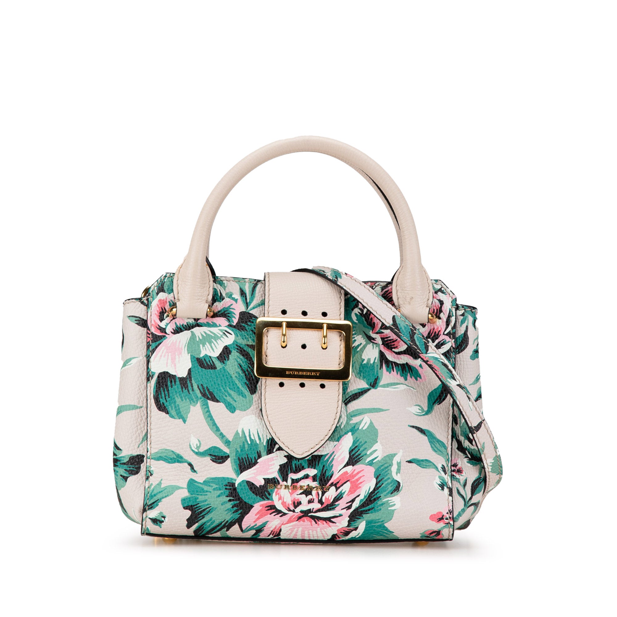 Small Floral Leather Buckle Satchel