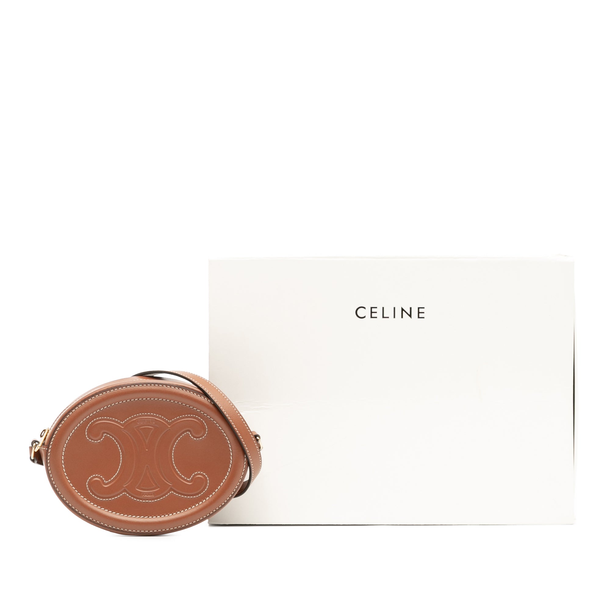Small Calfskin Cuir Triomphe Oval Crossbody