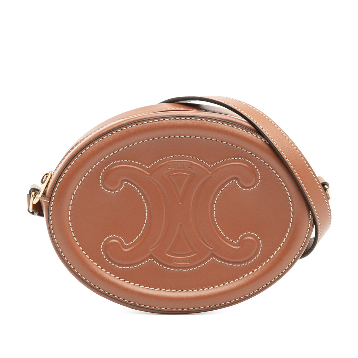 Small Calfskin Cuir Triomphe Oval Crossbody